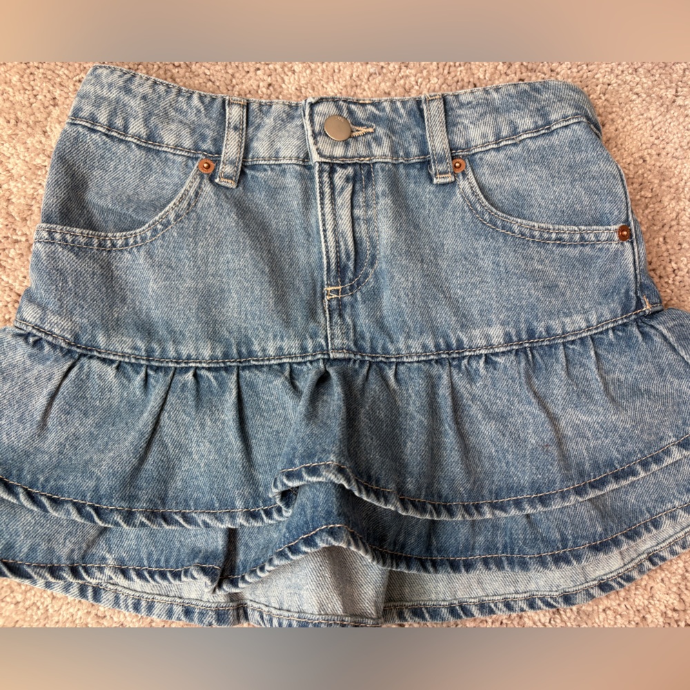Zara Light Blue Ruffled Denim Jeans